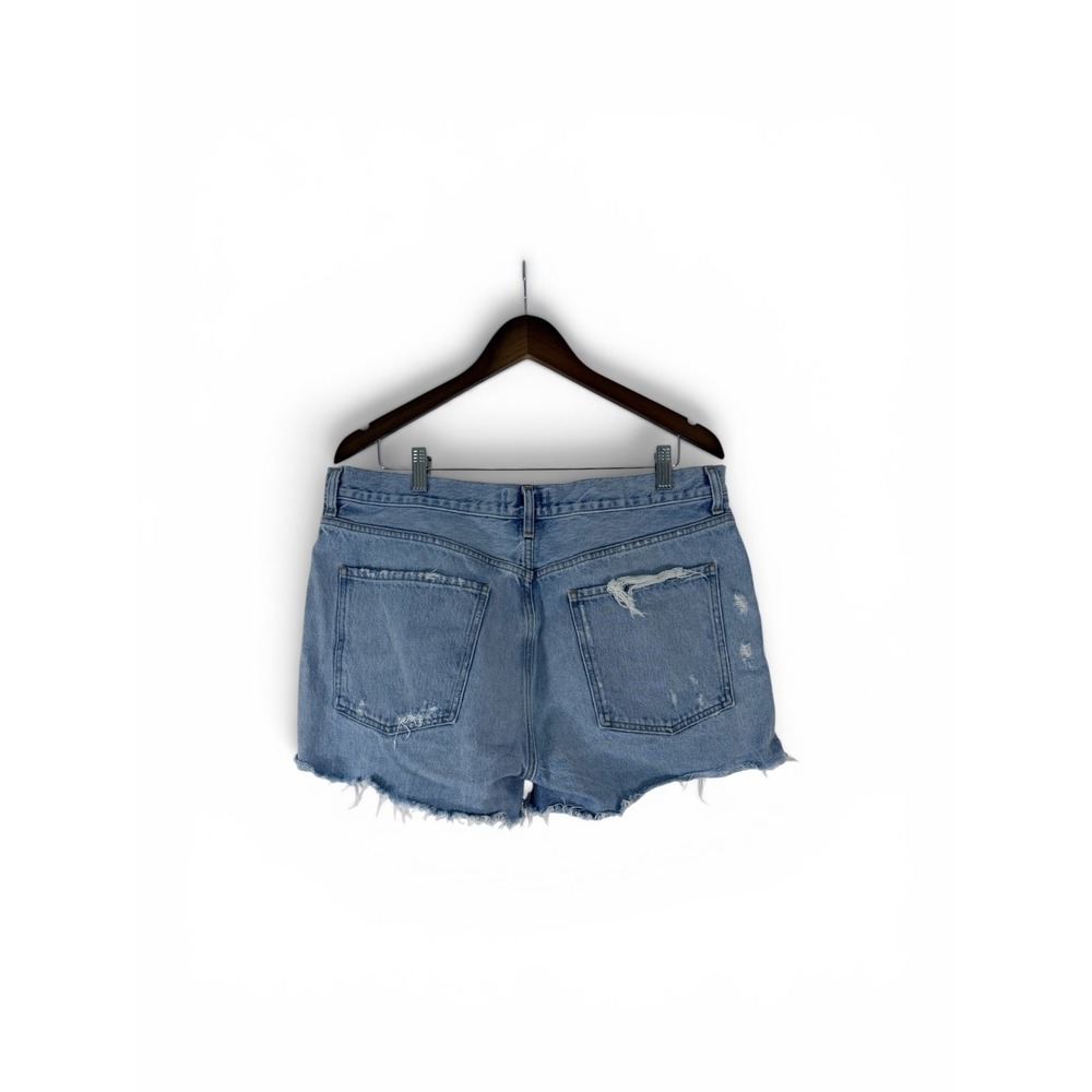 AGOLDE Dee High Rise Distressed Denim Shorts Light Wash Size 34 A9034-1141 - Picture 2 of 6